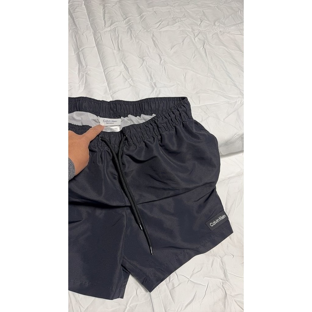 Calvin Klein Mens Swim Shorts Black Elastic Drawstring Large